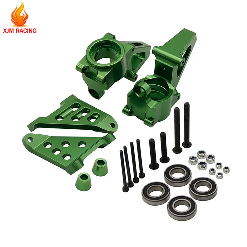 CNC Aluminum Front Wheel Bearing Base Set Green for 1/5 Hpi Rofun Baha Rovan Km Baja 5b Ss 5t 5sc Truck Rc Car Racing Toys Parts