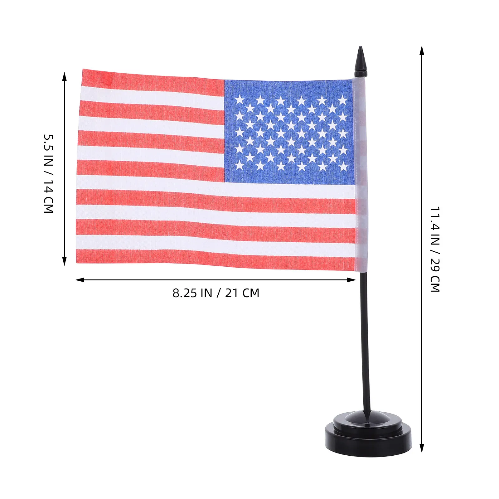 10 Sets Home Decor American Desk Flags Indoor Stand Holder Mini on Sticks with Base Festival