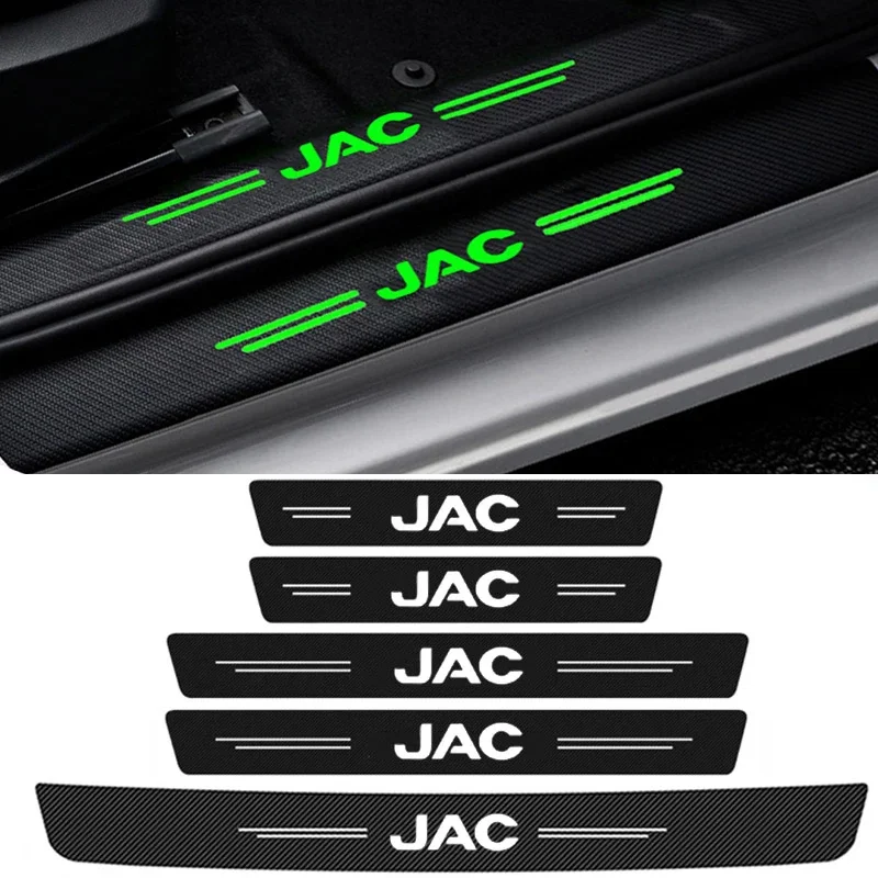 Luminous Car Threshold Tape Door Sill Anti Kick Stickers Protective Decals for JAC Logo Refine J3 J2 S5 A5 J5 J6 J4 T8 Vapour S2