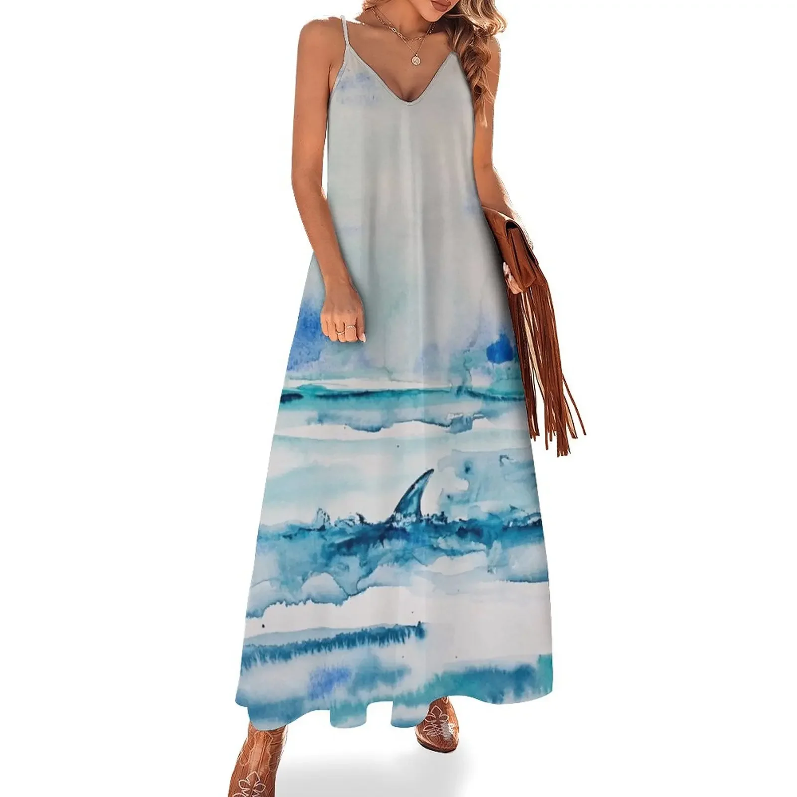 

Shark fin Sleeveless Dress loose women's dress Casual dresses birthday dress for women