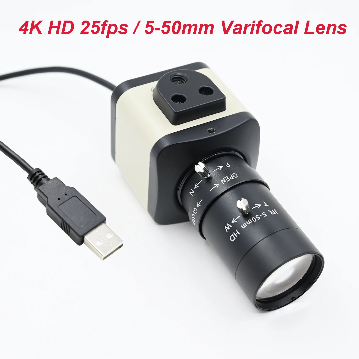 GXIVISION 4K HD USB Camera IMX415,3840x2160 Machine Vision With 5-50mm/2.8-12mm CS lens Webcam,,Driver Free