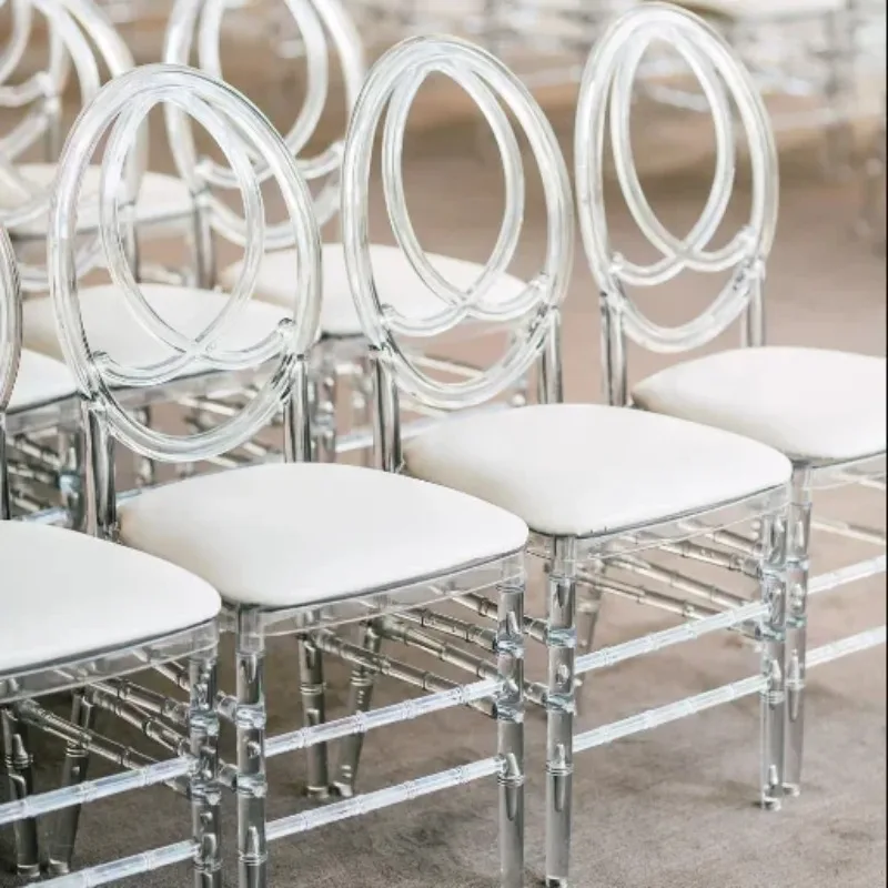 

Factory wholesale assembly of sponge cushion PVC material steady solid transparent chair suitable for wedding banquet outdoor