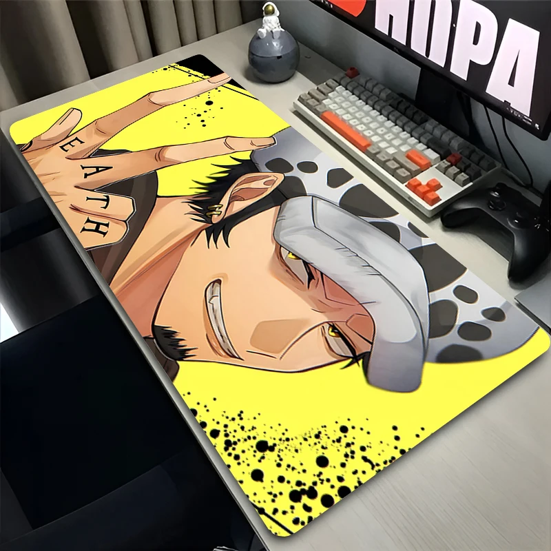 XXL Gaming Accessories Gamer Keyboard Desk Mat O-one P-piece Trafalgar D Water Law Non-Slip Laptop Mousepad 900X400 Mouse Mats