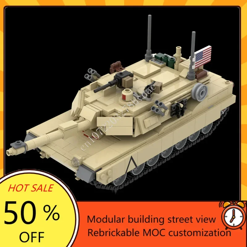 

972PCS MOC Series Panzer M1A2 Abrams Tank w/ interiorArmored Car Model Building Blocks Bricks DIY Assembly Toys Gift