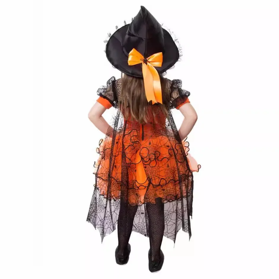 1-6 Jahre Baby Mädchen Spider Mesh Fantasy Kleid Prinzessin Vampir Hexe Halloween Karneval Kinder Bühnen-Cosplay Party Outfit – Detail 4