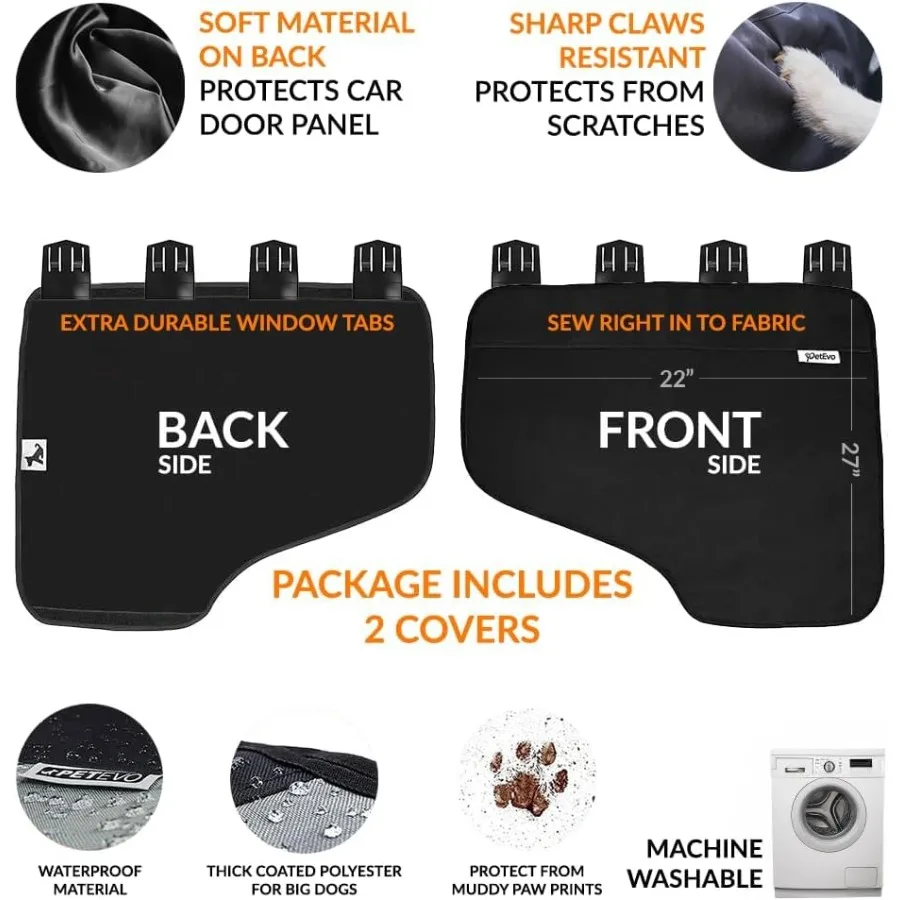 واقي باب السيارة للكلاب - مقاوم للخدش ومقاوم للماء - واقي متين للخدش للحيوانات الأليفة مقاس 27 × 22 بوصة للسيارات