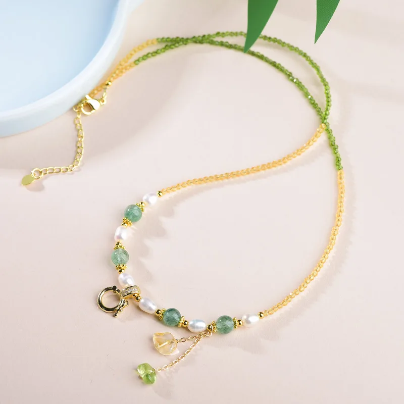 Elegant Natural Pearl Necklace with Tangka Buddha Pendant Gradient Lanyard Simple Light Luxury Clavicle Chain for Women Gifts