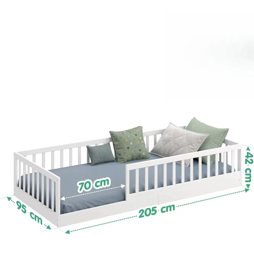 Child Safety Bedroom Furniture High Quality Wood Floor Bed Frame with Toddler Floor Bed