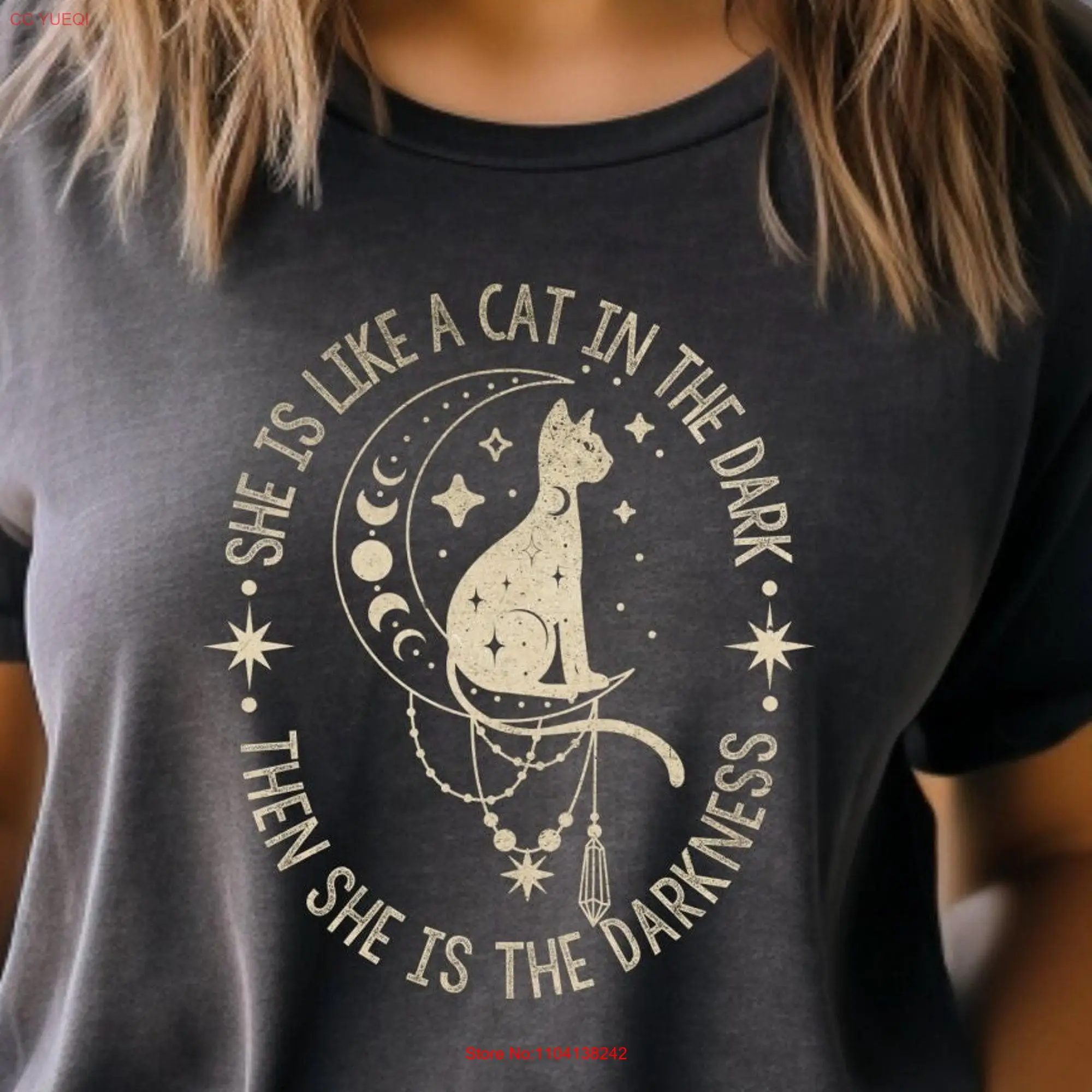 Rhiannon Cat In The Dark T shirt long or short sleeves