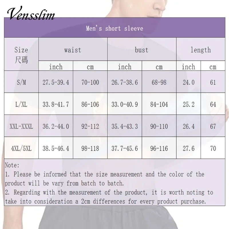 Vensslim Sweat Sauna Suits Men Polymer Zipper Body Shaper Slimming Short Sleeve Waist Trainer Heat Trapping Compression Corset