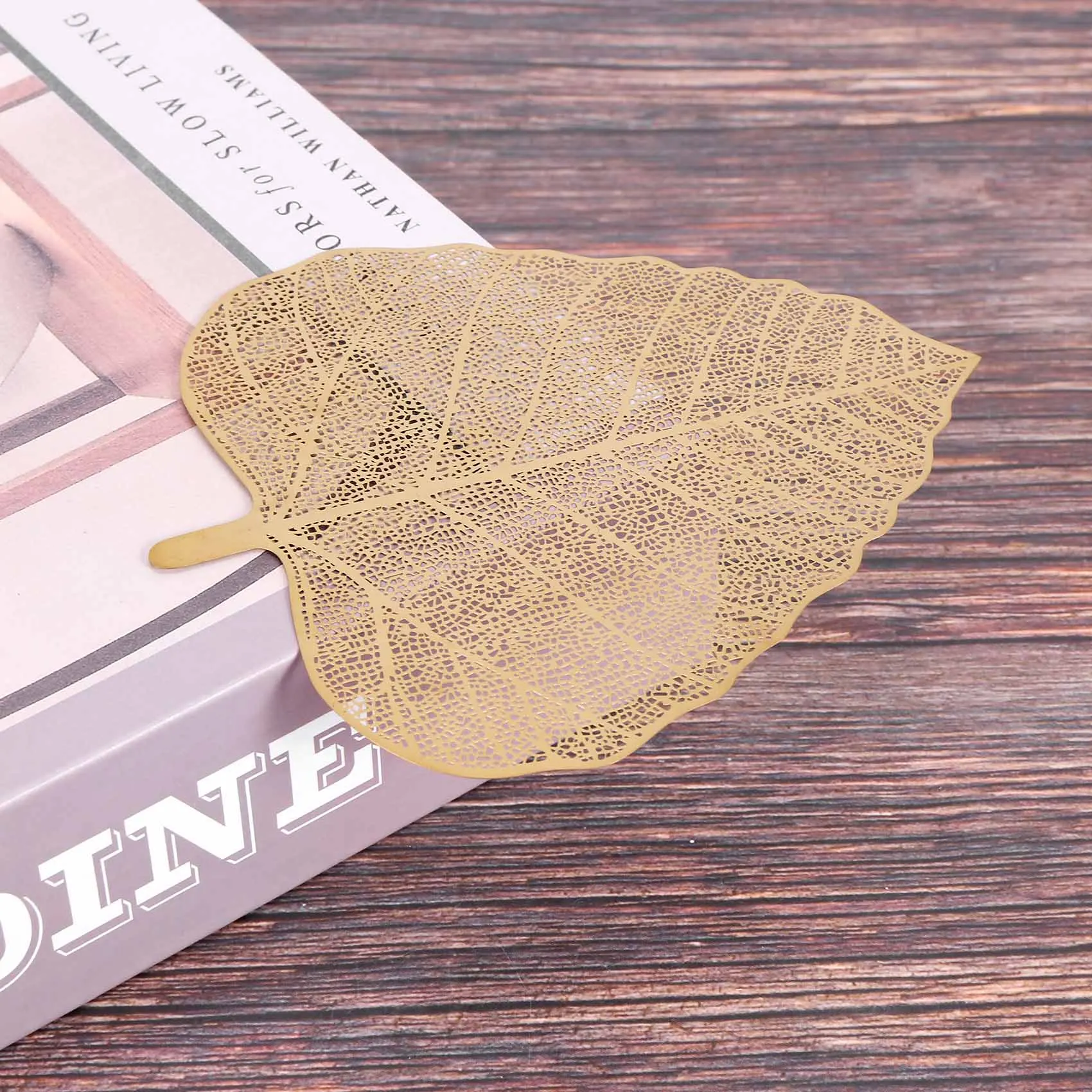 ใหม่สแตนเลสสตีล Handmade Leaf Shape ที่กรองชา, ที่กรองชา, ที่กรองชา, เหมาะสําหรับชาใบหลวม (ทอง)