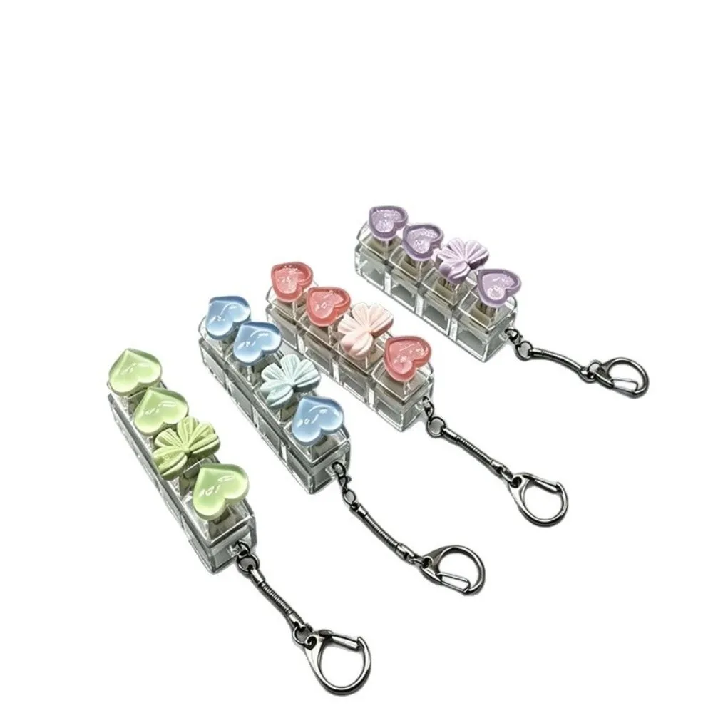 Heart Keyboard Press Button Keyring Reduce Anxiety Knot Keyboard Keychain Press The Keyboard Cliker Keychain Bags Hanging Charm