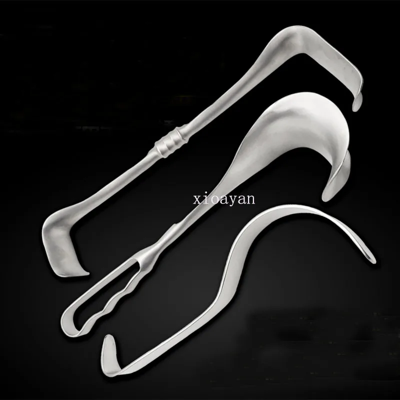 Retractor abdominal médico, instrumento quirúrgico profundo, tipo S, tejido, piel, azada