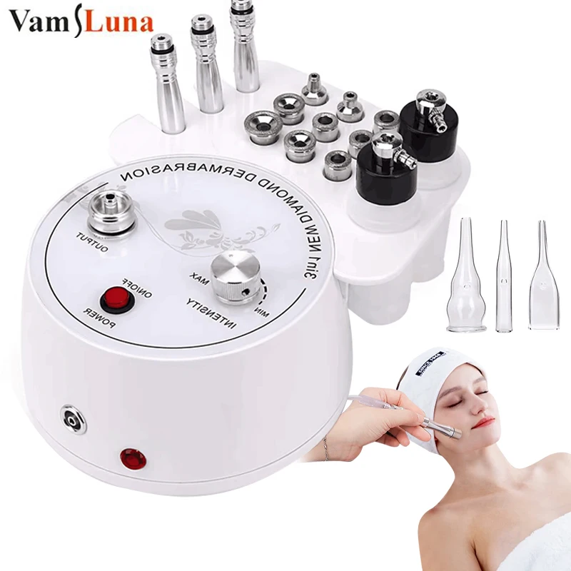 

Аппарат для микродермабразии 3-в-1 с алмазной насадкой: отшелушиватель для лица, средство для удаления черных точек, антивозрастной инструмент с вакуумным всасыванием и увлажняющим спреем