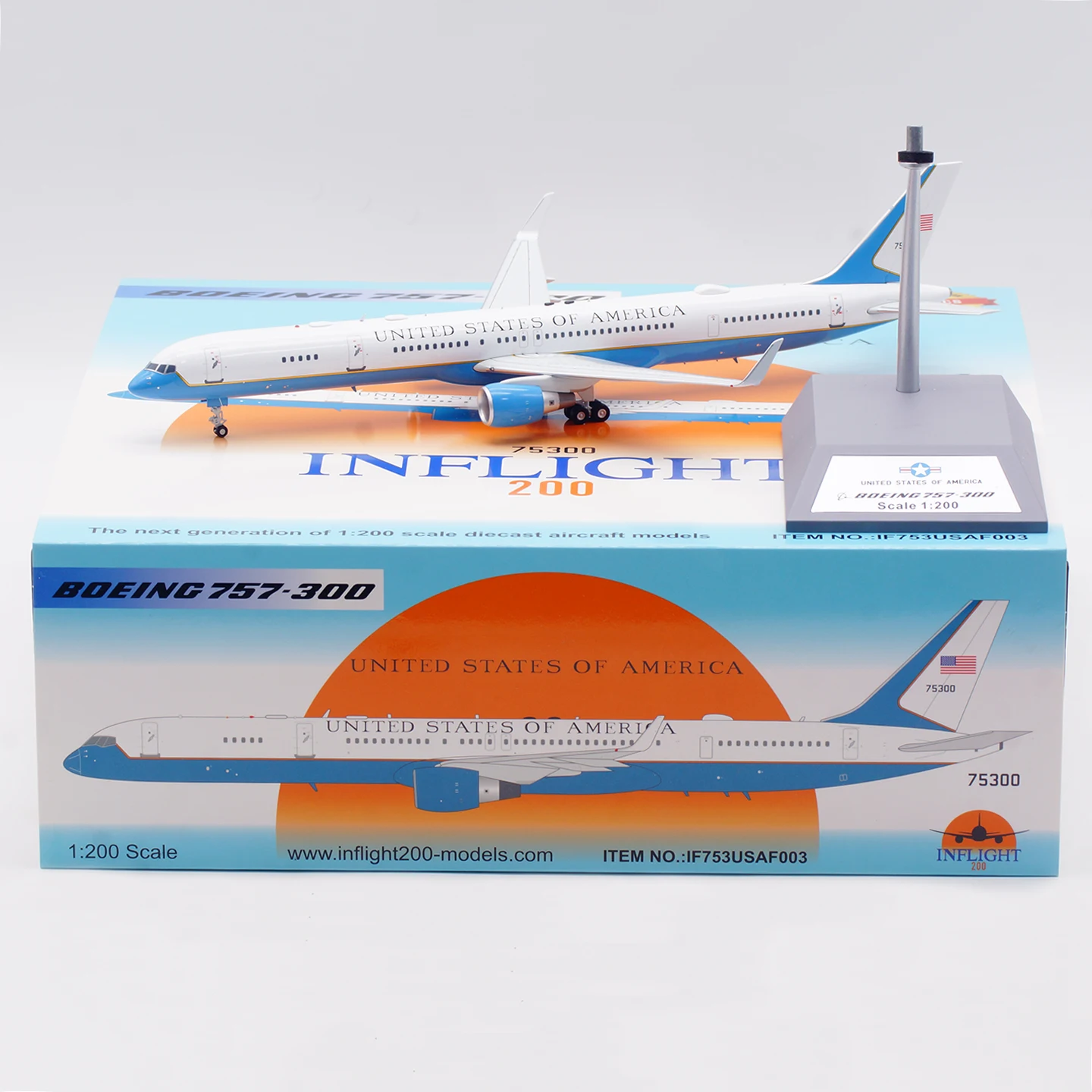 

IF753USAF003 Alloy Collectible Plane Gift INFLIGHT 1:200 USA Air Force Boeing B757-300 Diecast Aircraft Jet Model 75300