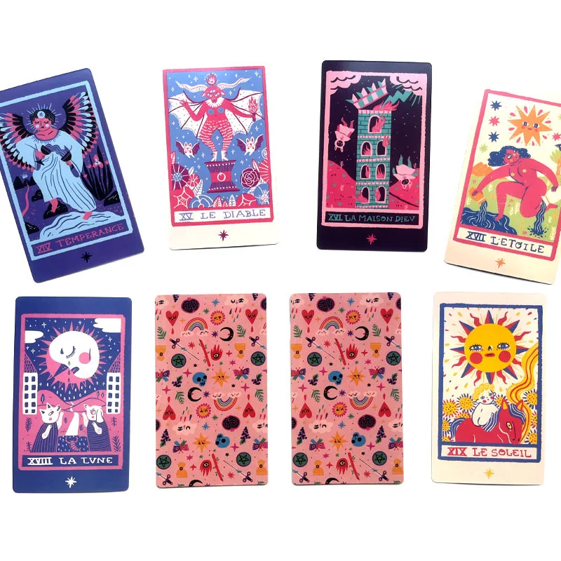 12x7 cm Rainbow Tarot Deck Paper Manual Card Game