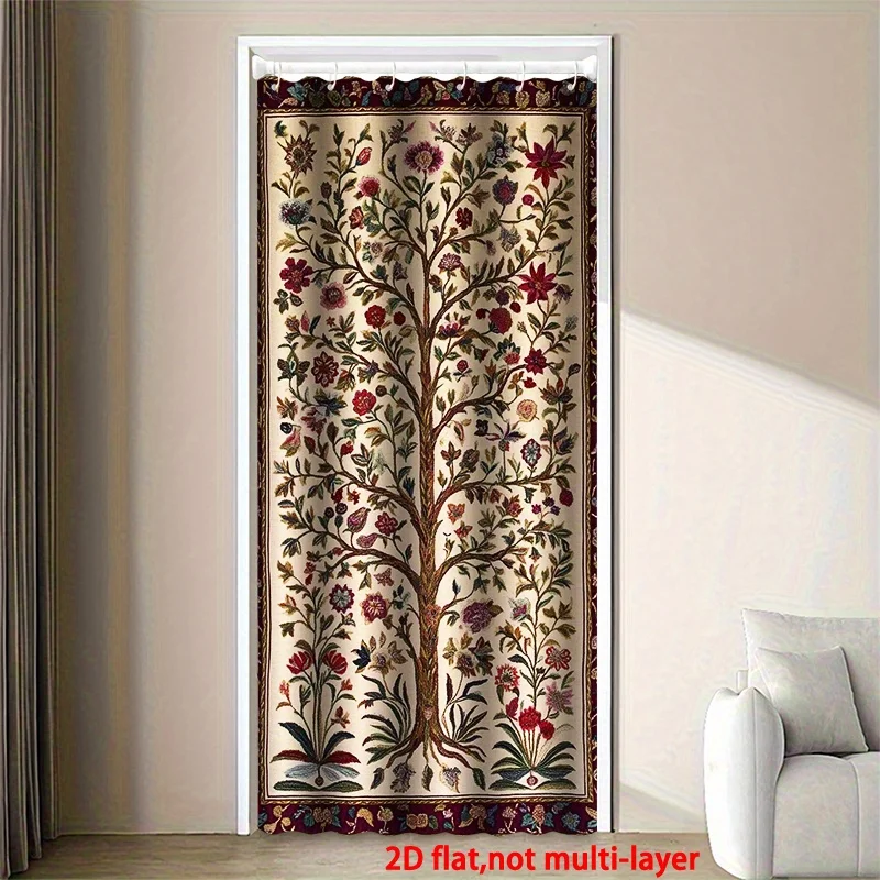 VIKAMA Blackout Curtains Tree of Life, Kitchen & Living Room Screen, Modern Door Curtains