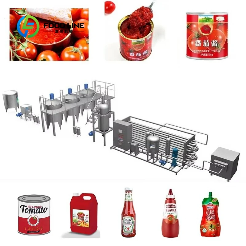 Industrial automatic tomato sauce canned juice tomato sauce filling processing line