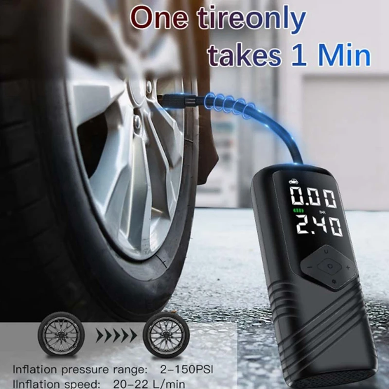 

Car Tire Pump Auto Tyre Inflator Compressor Replacement For Motorcycle Bicycle 2500MA 12V Portable Digital Inflatable Air Pump