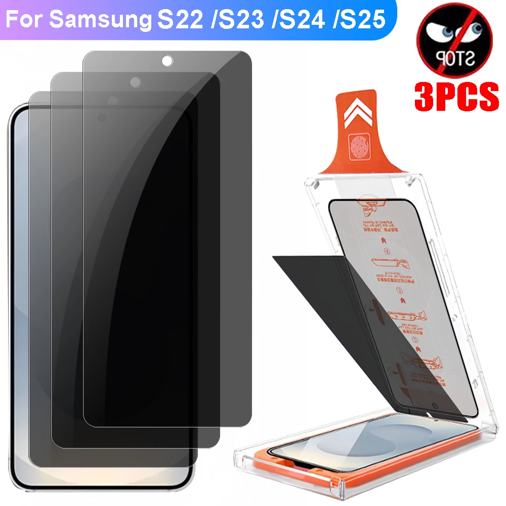 1/2/3Pcs Privacy Tempered Glass Screen Protector for Samsung S22/S23/S24/S25 Ultra Plus HD Clear Anti-scratch Film for S25 Edge