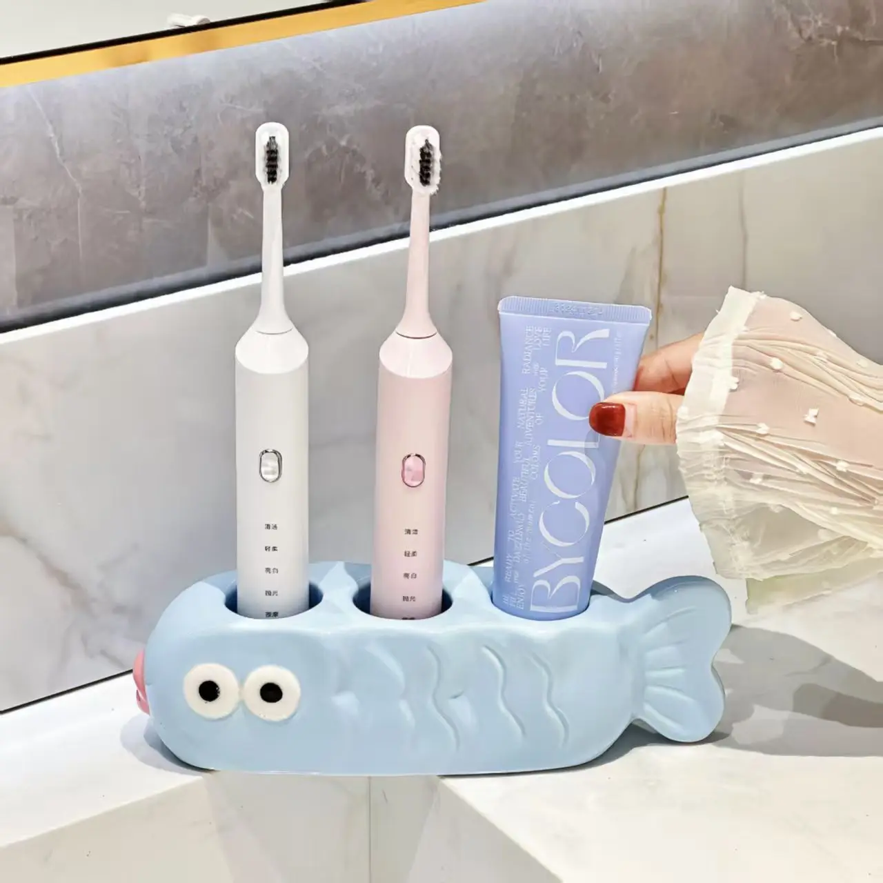 Toothbrush Ceramic Toothbrush Holder,exquisite Texture,easy To Clean,bathroom Ornament Storage,tooth Storage Home Decor