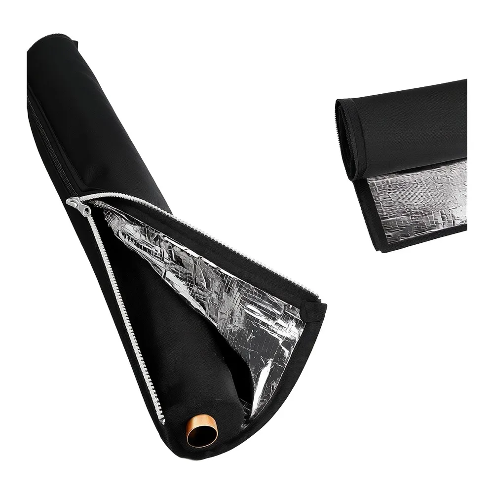 Sturdy Pipe Insulation Sleeve with Water Resistant 600D Oxford Exterior Foil Reflective Interior and Full Length Zipper