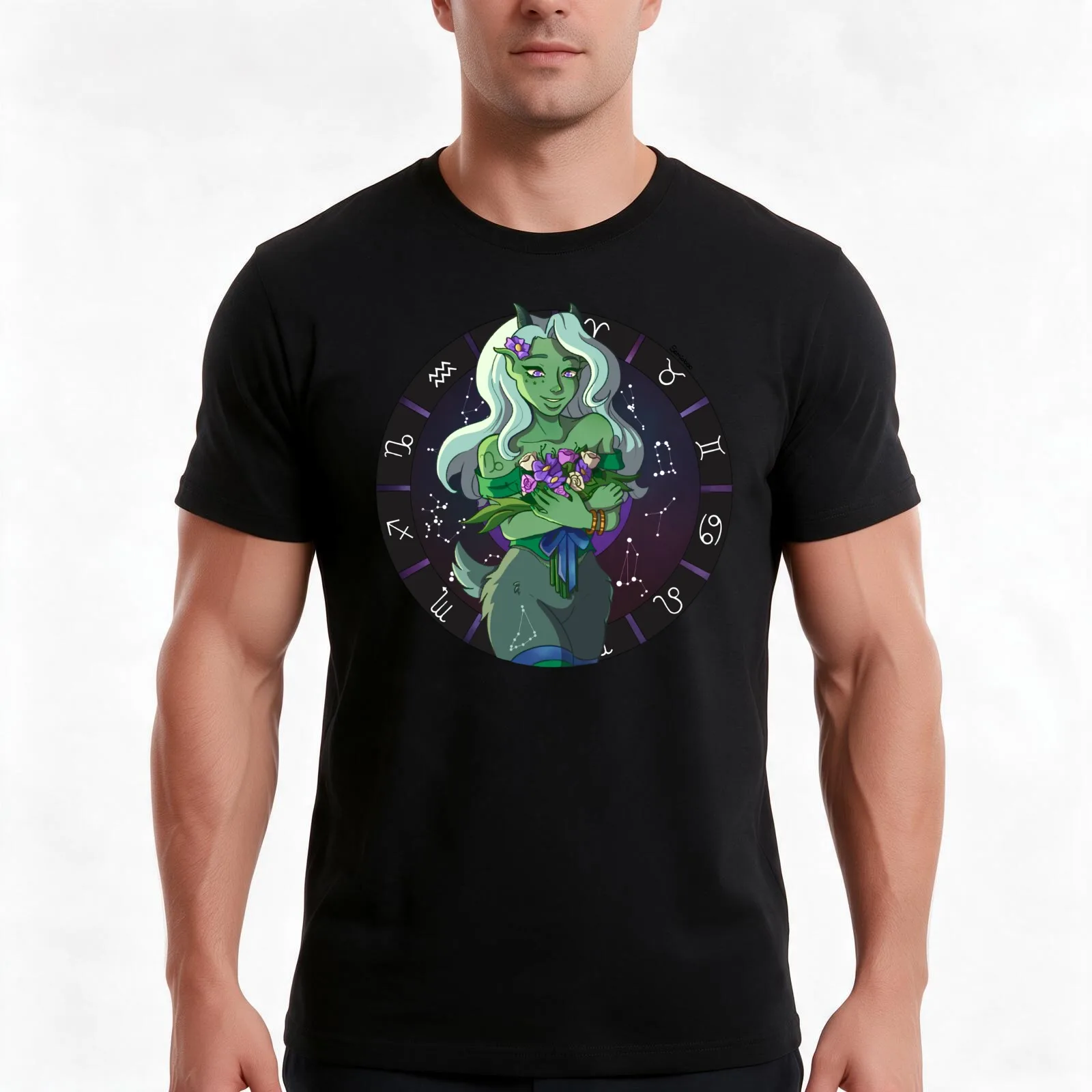 Capricorn T-Shirt, Summer Casual Cotton Tee, Oversized Streetwear Tops, Vintage Graphic Print, Loose Fit Short Sleeve