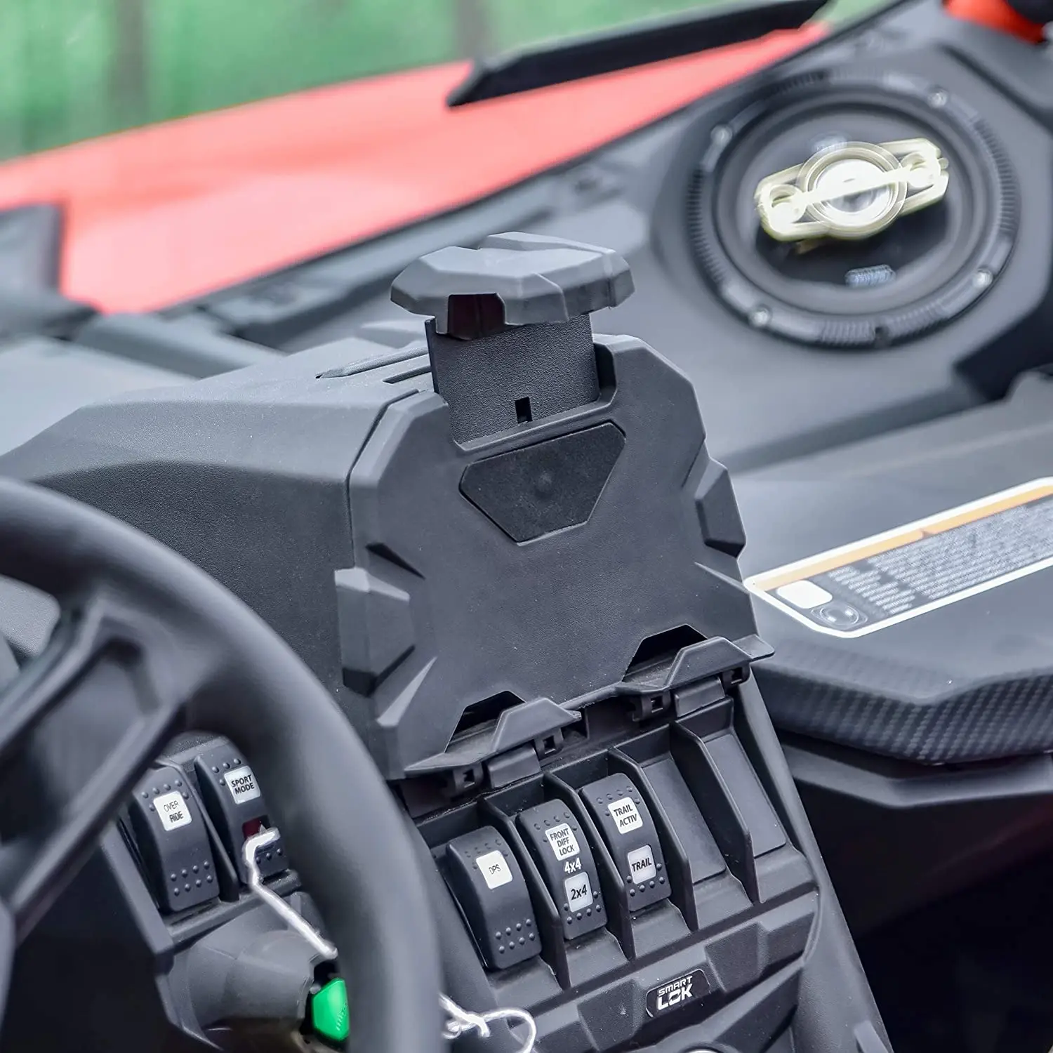 715002874 For 2017-2024 Can Am Maverick X3 Integrated Organizer Box Storage Box Electronic Equipment Bracket Mobile Phone Holder