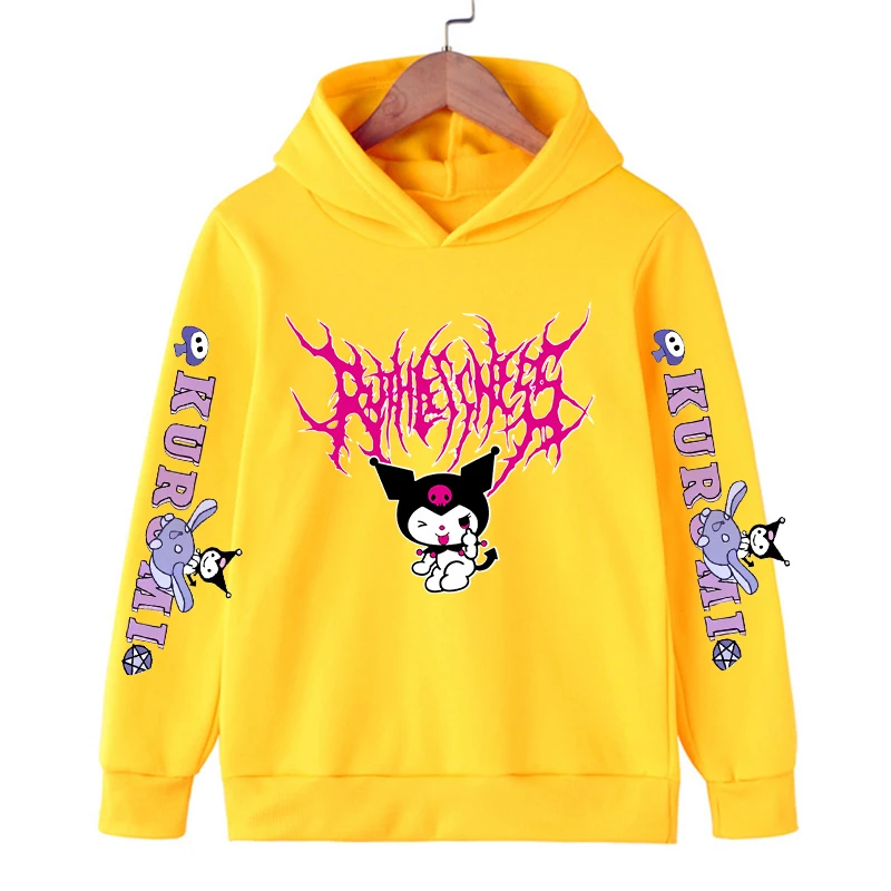 Manga 90s anime kawaii kids Streetwear kuromi Children\'s Hoodie Cute Children Sweatshirt Clothes Kid Girl Boy Top Hoody