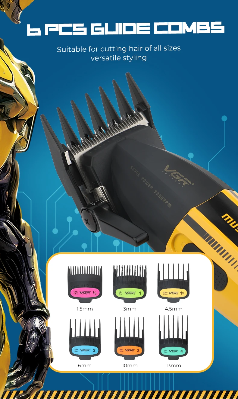 VGR Haarschneider Professionell Haarschneidemaschine Elektrisch Haarschneidemaschinen Kabellos Friseur Haarschnitt Wiederaufladbar Trimmer für Männer V-285 – Detail 7