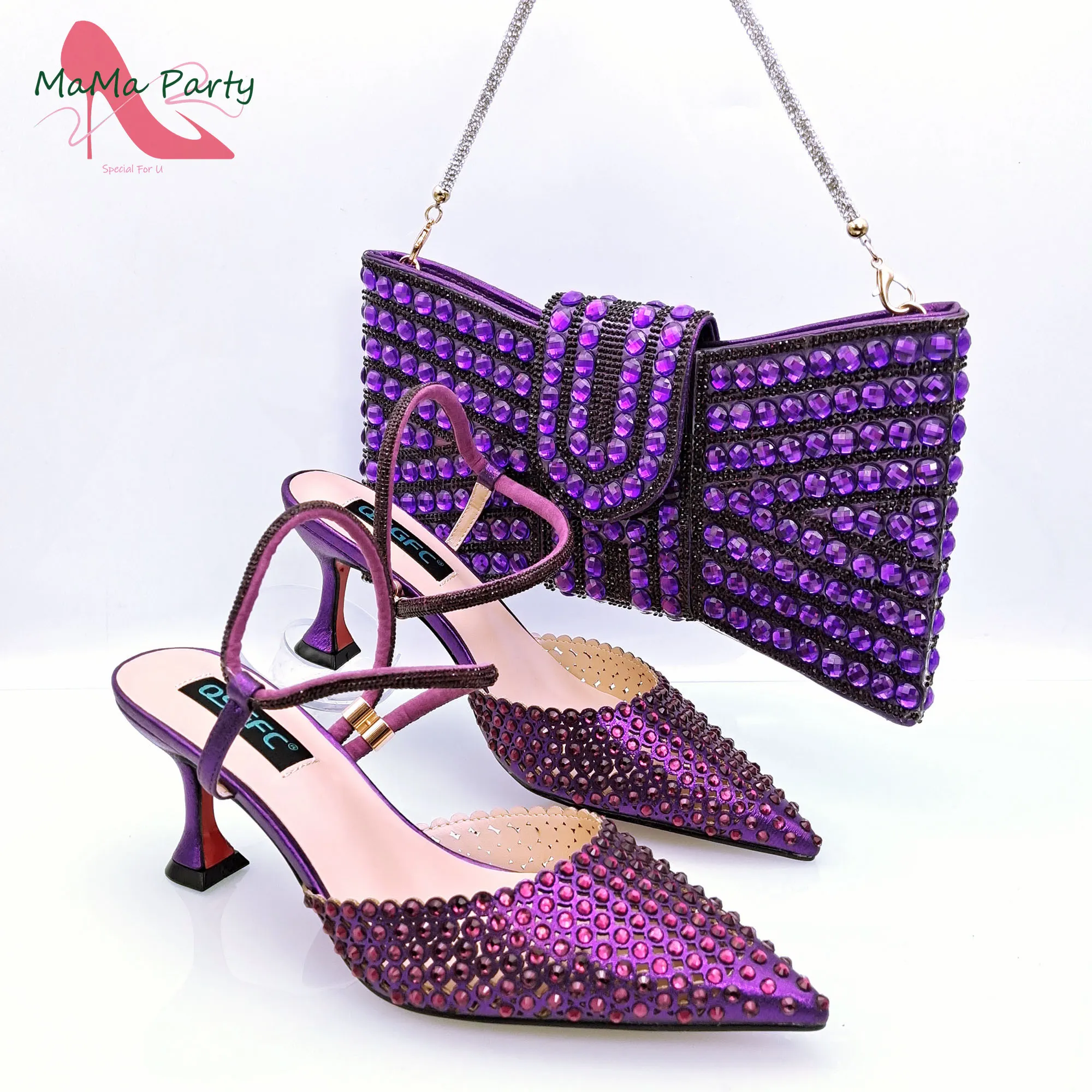 Autumn New Arrivals Italian Design Women Matching Shoes and Bag Set in Silver Color High Quality Pumps for Garden Party image 5