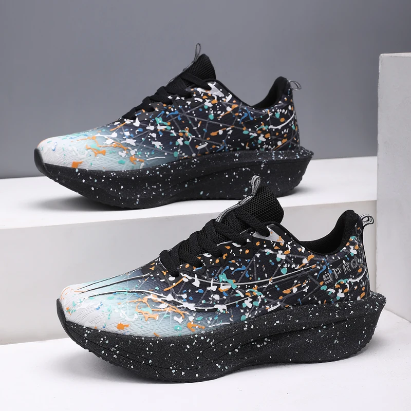 Men Marathon Running Shoes Unisex Carbon Board Sports Breathable Lightweight Women Comfortable Athletic Nonskid Sneakers NEW
