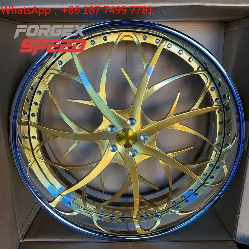 Forgex 20 22 24 26 28 30 Inch Car Rims Custom Gold 2-piece Forged Wheels for GMC Yukon Ram