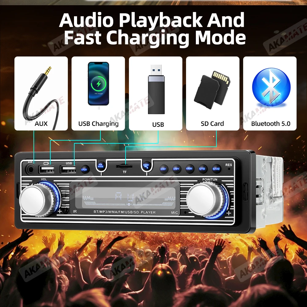 Autoradio für Mercedes Benz 1Din MP3 Multimedia Player Stereo Audio Unterstützung Telefon Aufladen Bluetooth EQ AUX USB FM Radio – Detail 21