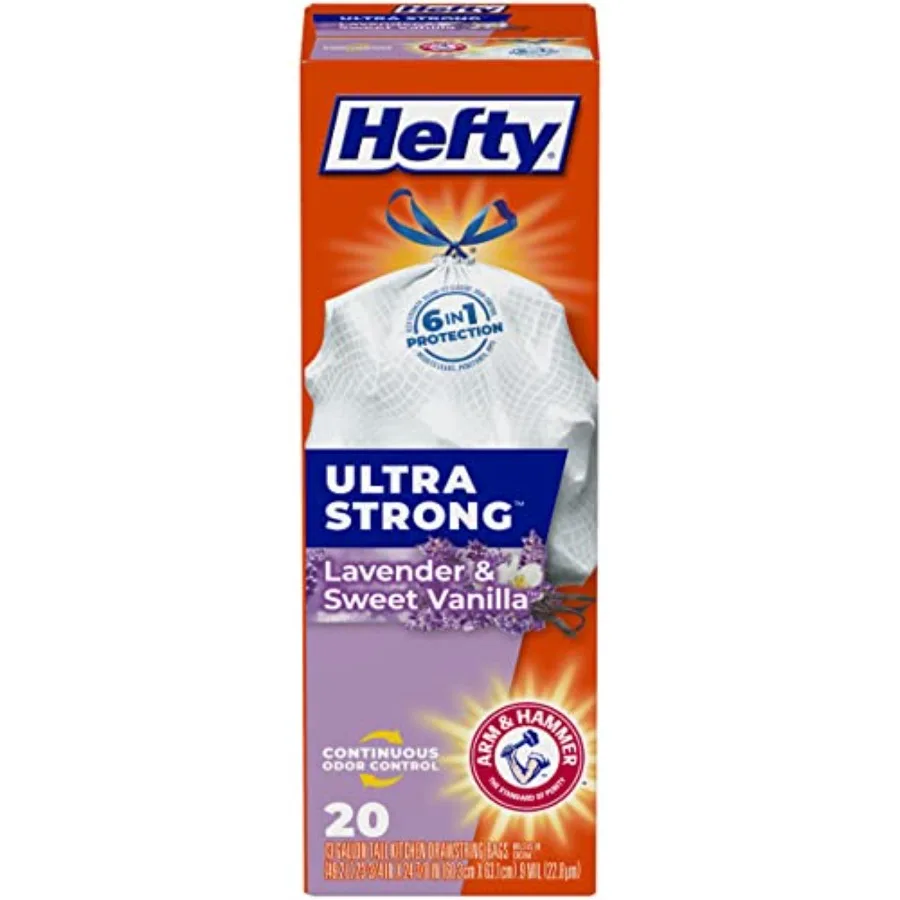 

Ultra Strong Tall Kitchen Trash Bags, Lavender and Sweet Vanilla Scent, 13 Gallon