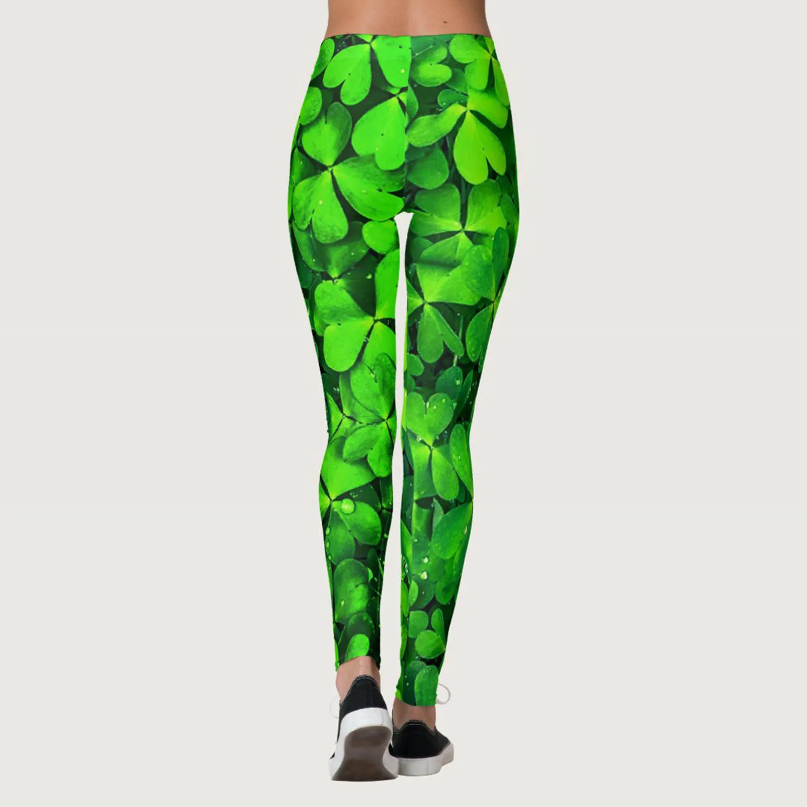 Mallas con patrón verde de la suerte para mujer, Pantalones ajustados de cintura alta para el Día de San Patricio, Yoga, deportes, gimnasio, entrenamiento