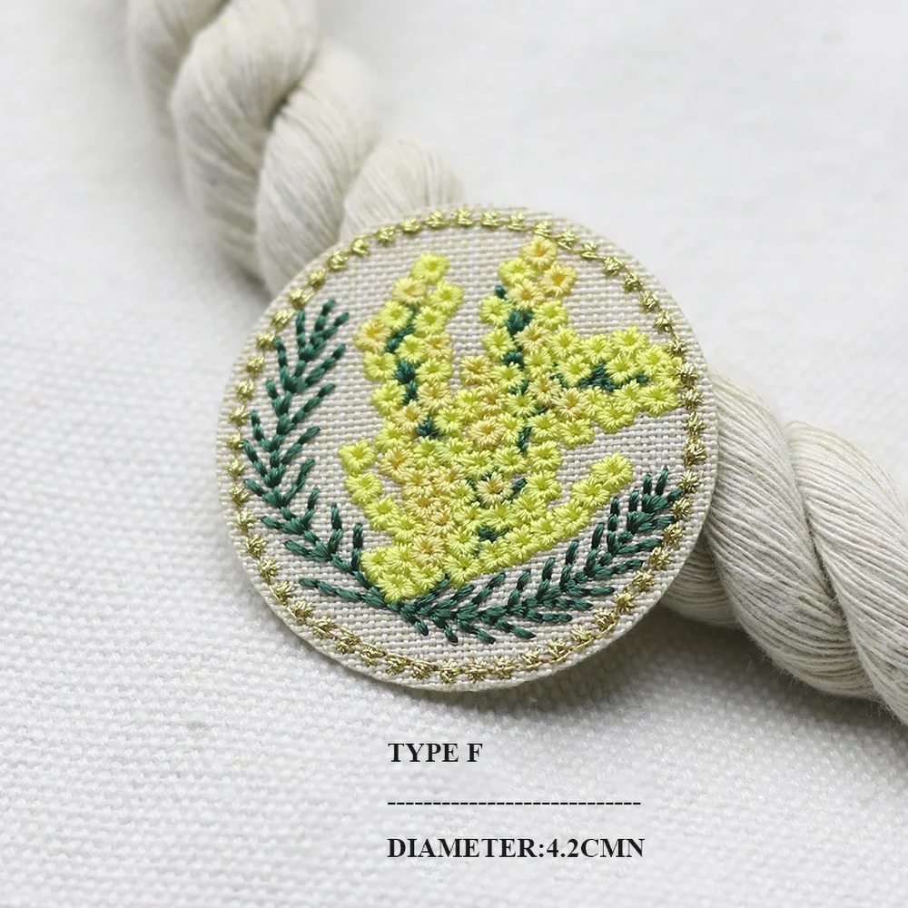 1 Piece Diameter 4.2CM Embroidery Flower Iron on Round Patch Cartoon Stickers for Clothes Bag DIY Decoration Applique