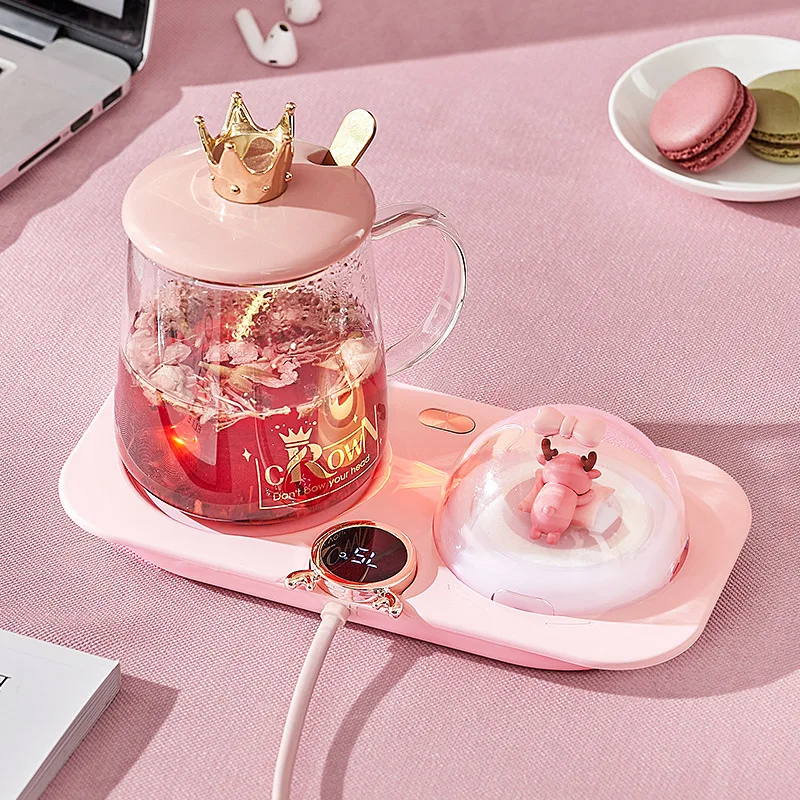 Chauffe-tasse électrique avec 3 réglages de température, chauffe-tasse, plaque chauffante thermostatique, coussin chauffant pour café, lait, thé, 30W, 220V