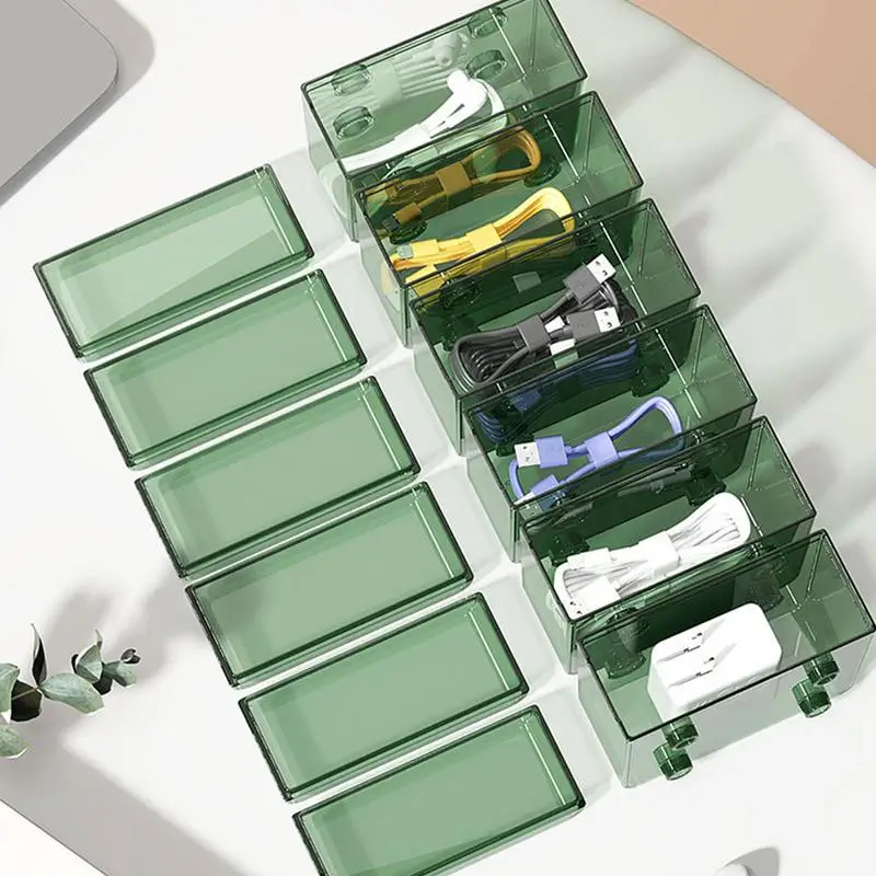 Data Cable Organizer Cord Organizer With Lid Dustproof Detachable Large Capacity Cable Storage Management Portable Cable