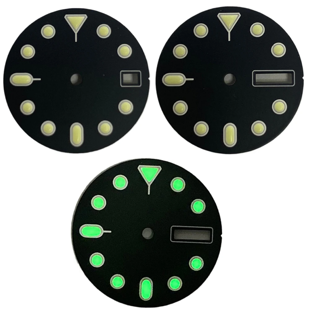 

NH35 Dial 28.5MM C3 Green Luminous Watch Dial for NH35A NH36 4R36 Watch Movement Single/Dual Calendar Watch Face Repair Parts