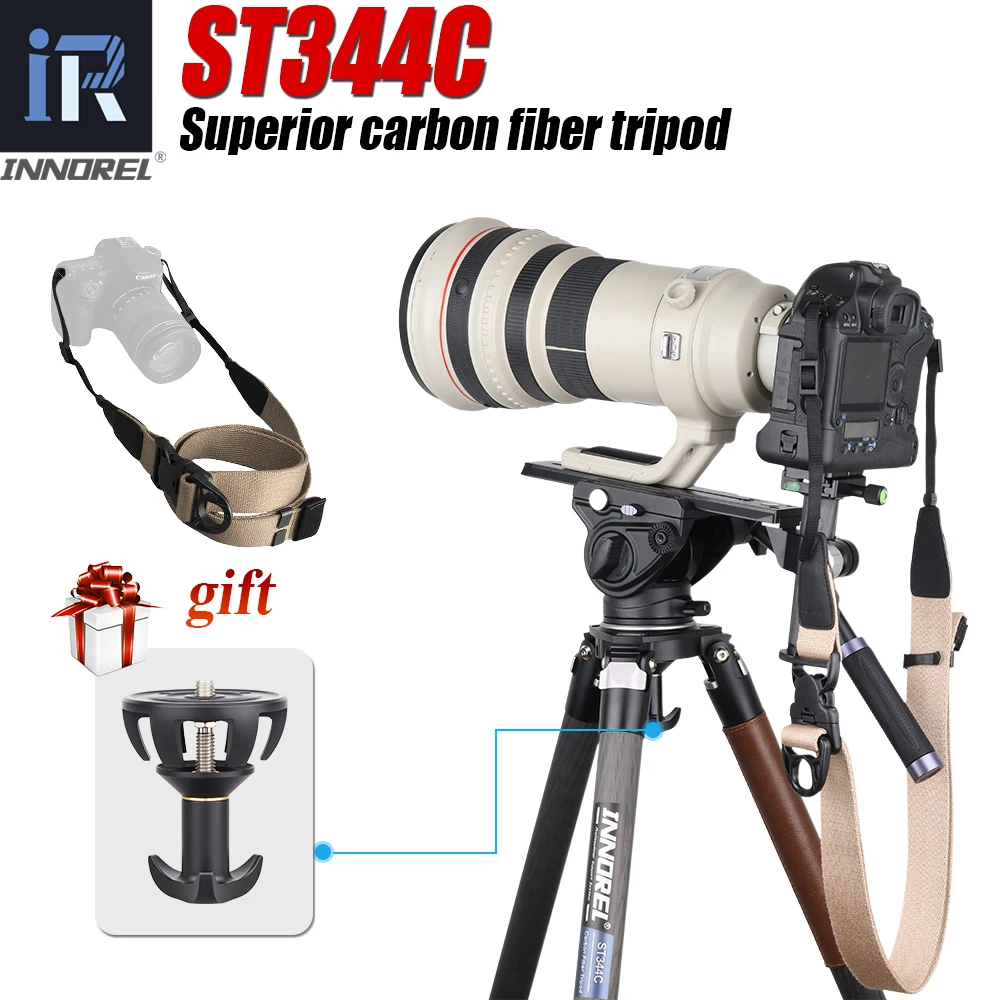 

ST344C Professional Carbon Fiber Tripod Monopod For Camera Birdwatching Ballhead Fluid Head 34mm Tube 35kgLoad 75mm Bowl Adapter