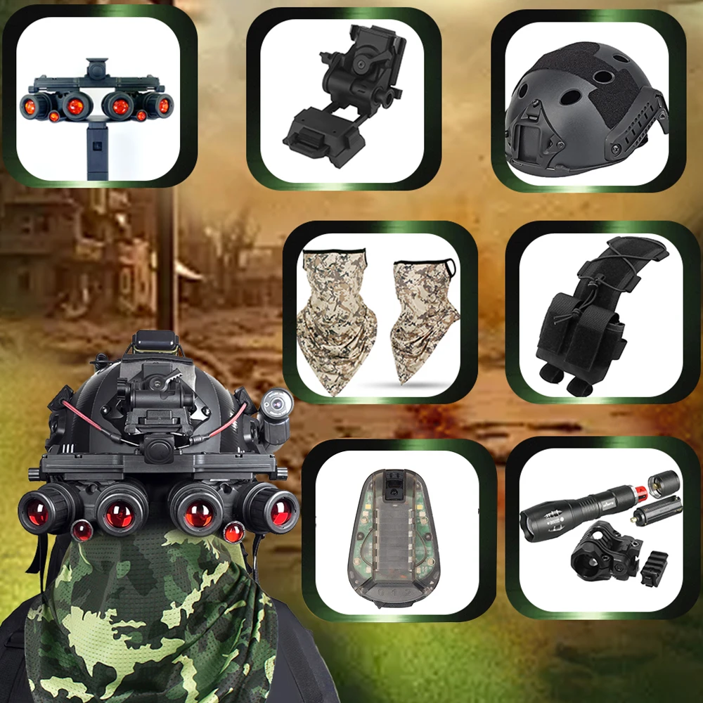 

Tactical Night Vision Goggles Model Set Call Of Duty GPNVG18 with NVG Bracket Airsoft Helmet Accessories COD Koenig Play Props