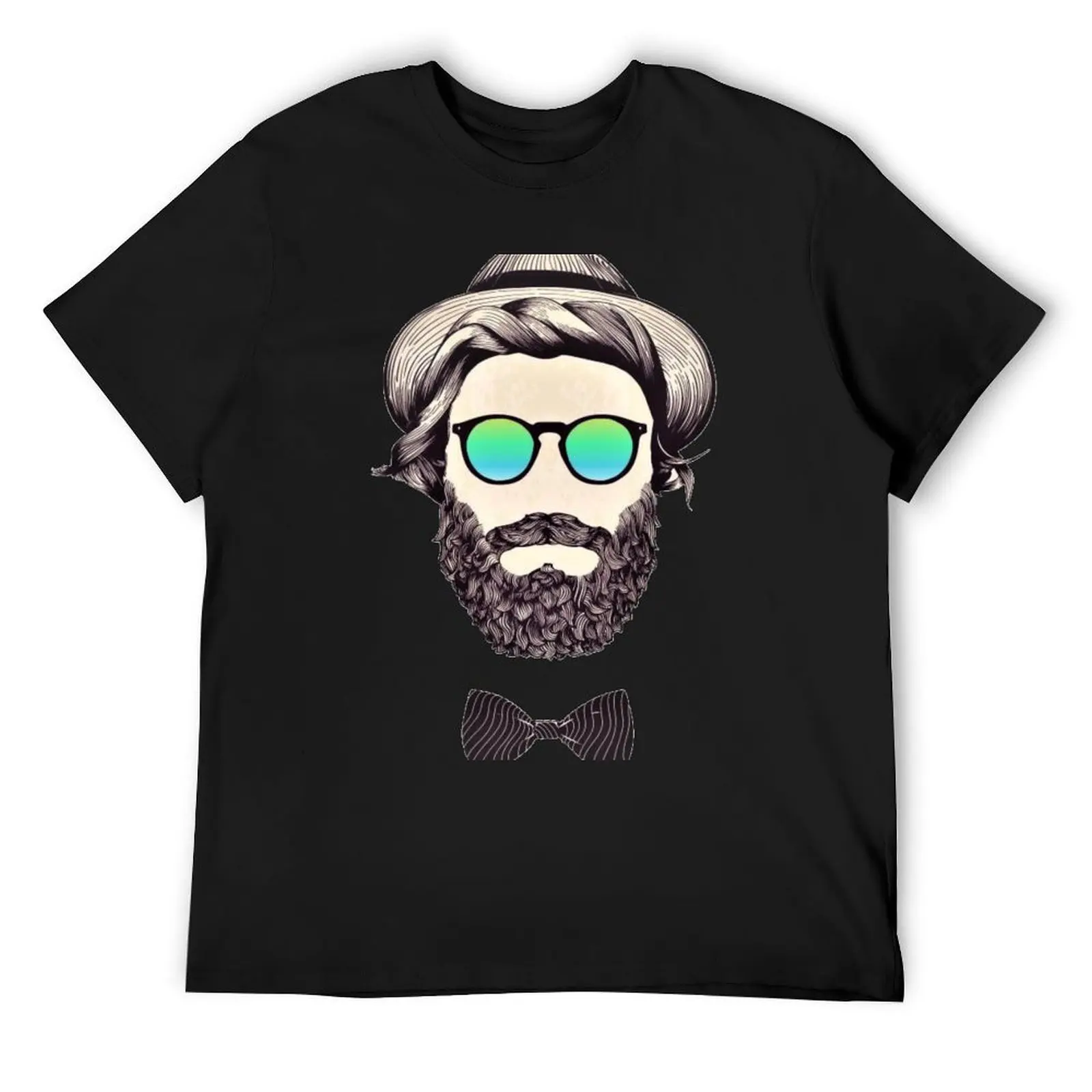 

Beard man with papyon T-Shirt summer clothes vintage clothes oversized t shirts for men graphic