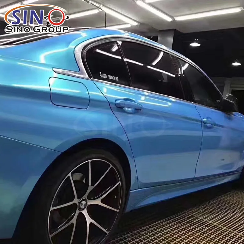 Factory Directly Selling matte Mystic Chrome Light Sky Blue Full Body Wrapping Car Vehicle Wrap Vinyl