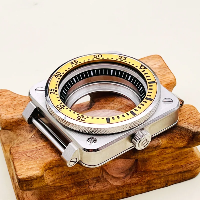 Quadratisches SKX007-Uhrengehäuse, Cockpit-Ersatzgehäuse, passend für NH35 NH36 4R 6R 7S, japanisches Uhrwerk, Saphirglas, SKX007 NH35 Tauchgehäuse