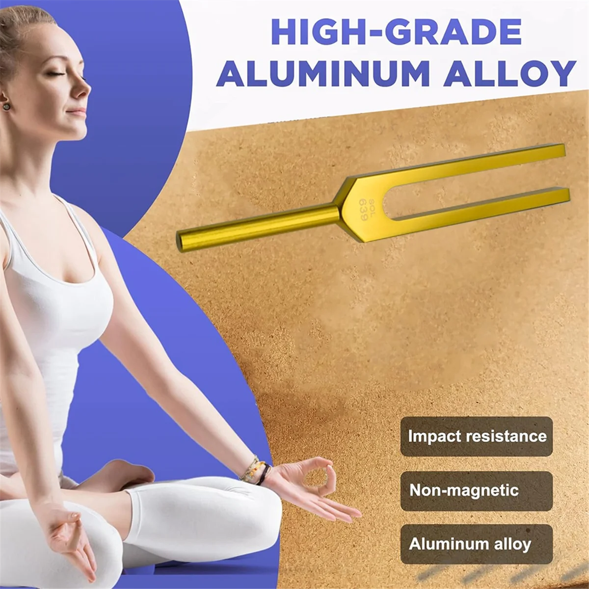 SOL639HZ Tuning Fork Set para Cura Chakra, Terapia do Som, Mantenha o Corpo Mente e Espírito em Perfeito