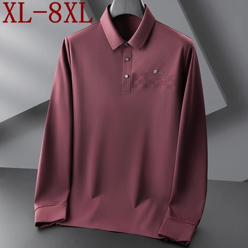 8XL 7XL 6XL 2024 New Fall High End Luxury Polo Shirt Men Clothing Soft Comfortable Mens Shirts Oversized Loose camisa masculina