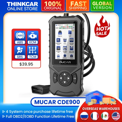 MUCAR CDE900 escáner OBD2 automático herramienta de diagnóstico de coche con sistema de motor ABS SRS TCM actualización gratuita de por vida lector de código de error limpio