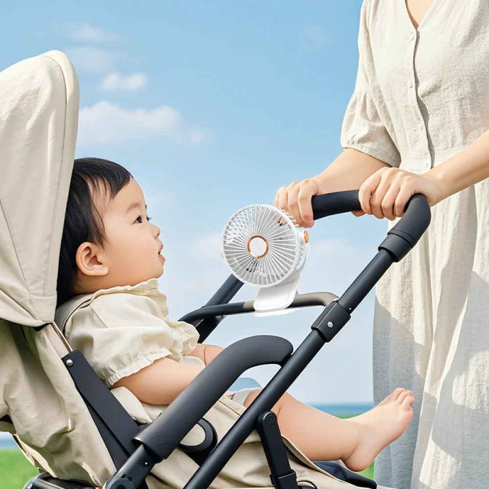Mini Clip On Fan USB Powered Portable Desktop Cooler With Light Multi Angle Cooling For Bedside Office Dormitory