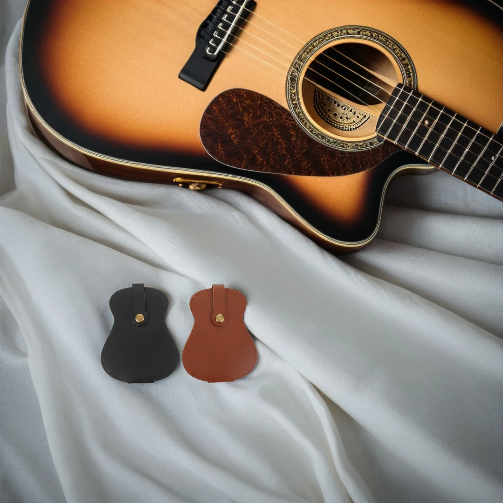 

2Pcs Guitar Pick Holder PU 18-Slot Plectrums Bag Compact Portable Organizer for Acoustic Electric Guitar Bass Ukulele